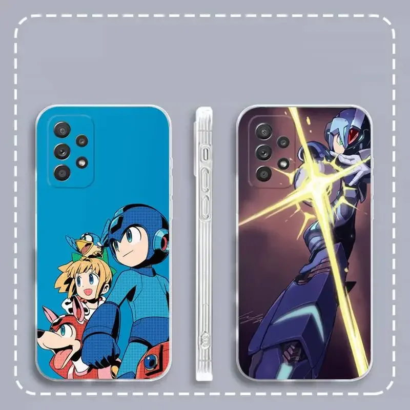 Custodia Per Telefono M-Mega Man Per Samsung Galaxy S 23 22 21 20 10 9 8 7 6 Plus Cover In Silicone Morbido Trasparente Ultra 5G Edge Lite