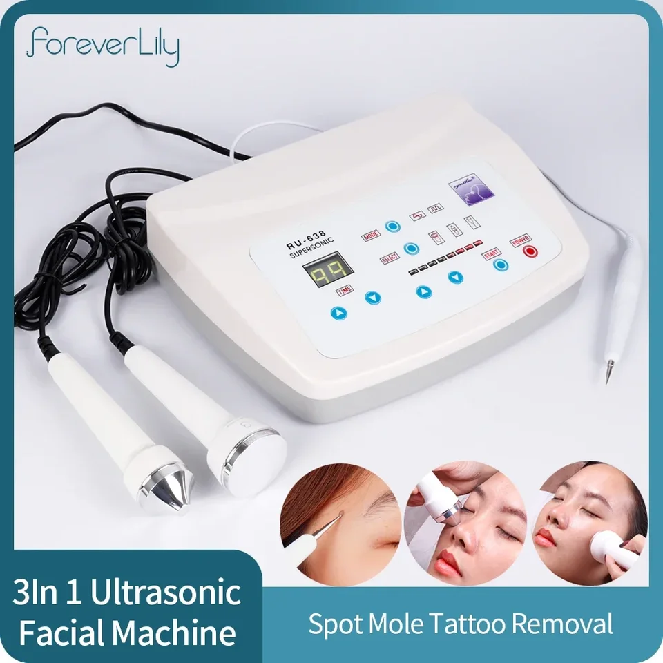 3In 1 RU-638 Ultrasonic Facial Machine Spot Tattoo Removal Anti