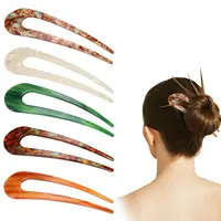 U-shaped Female Hairpin Fashionable Mineral Patterned Meatballs Hairpin Elegant Vintage Chinese Style Women's Hair Accessories 1