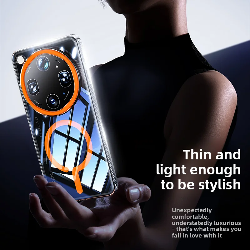 Enhanced Transparent Magnetic Wireless Charging Protective Back Cover Case