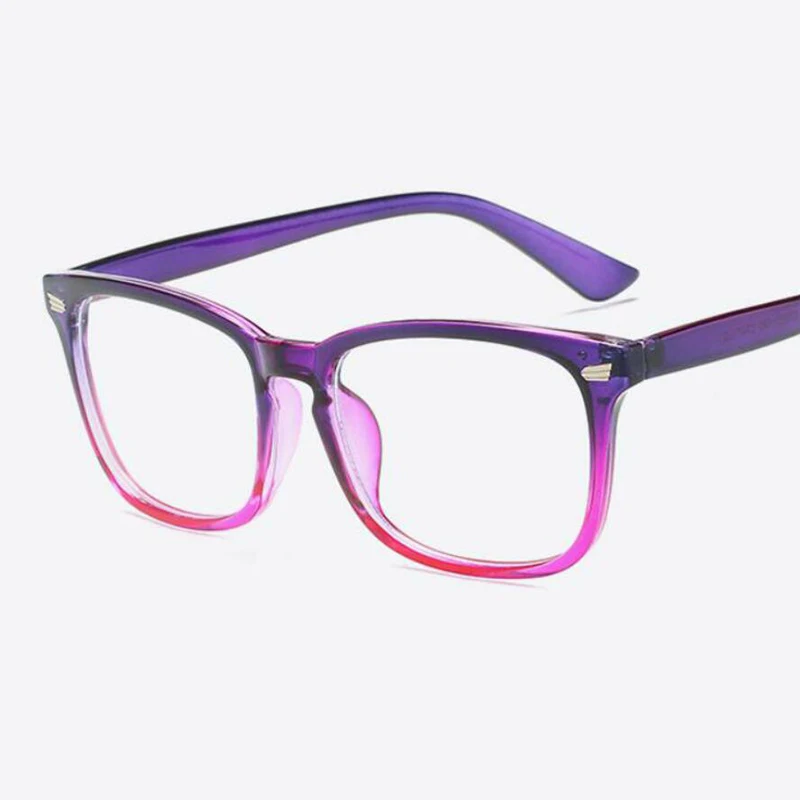 Sexy Purple Spectacle Frame Square Glasses Frame Clear Lens Myopia