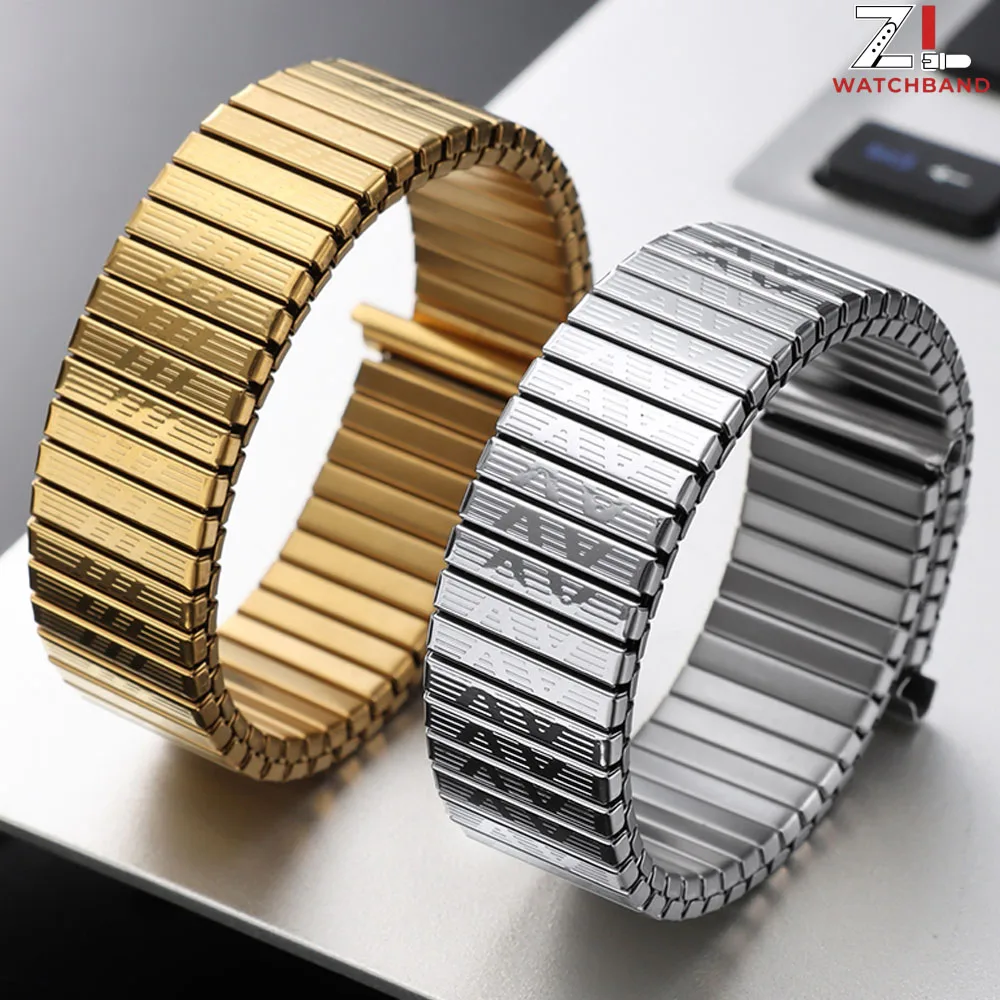 Elegant Universal Stainless Steel Adjustable Watch Strap - Elastic Metal Wristband