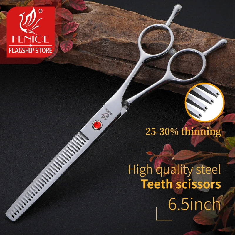 6.5 inch Professional Dog Grooming Thinning Scissors Pet Beauty Shears Groomer Clean Tools Fenice dog grooming scissors