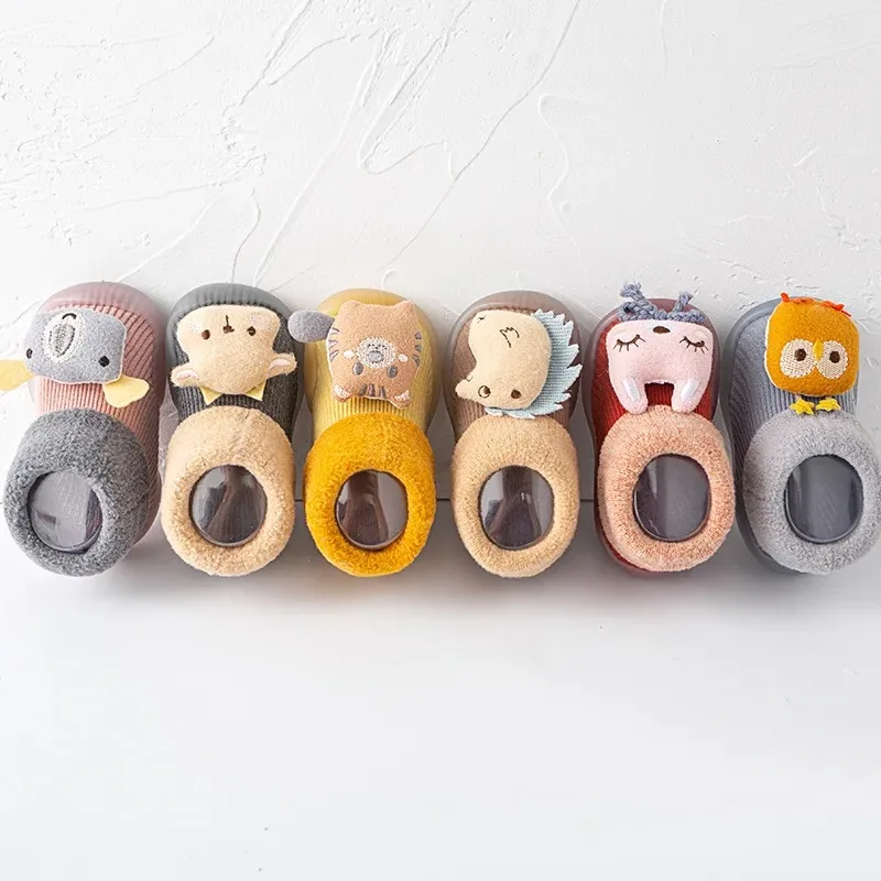 Winter Thickened Baby Toddler Shoes and Socks Men and Women Baby Floor Shoes Soft Bottom Indoor Non-slip Warm Children's Shoes