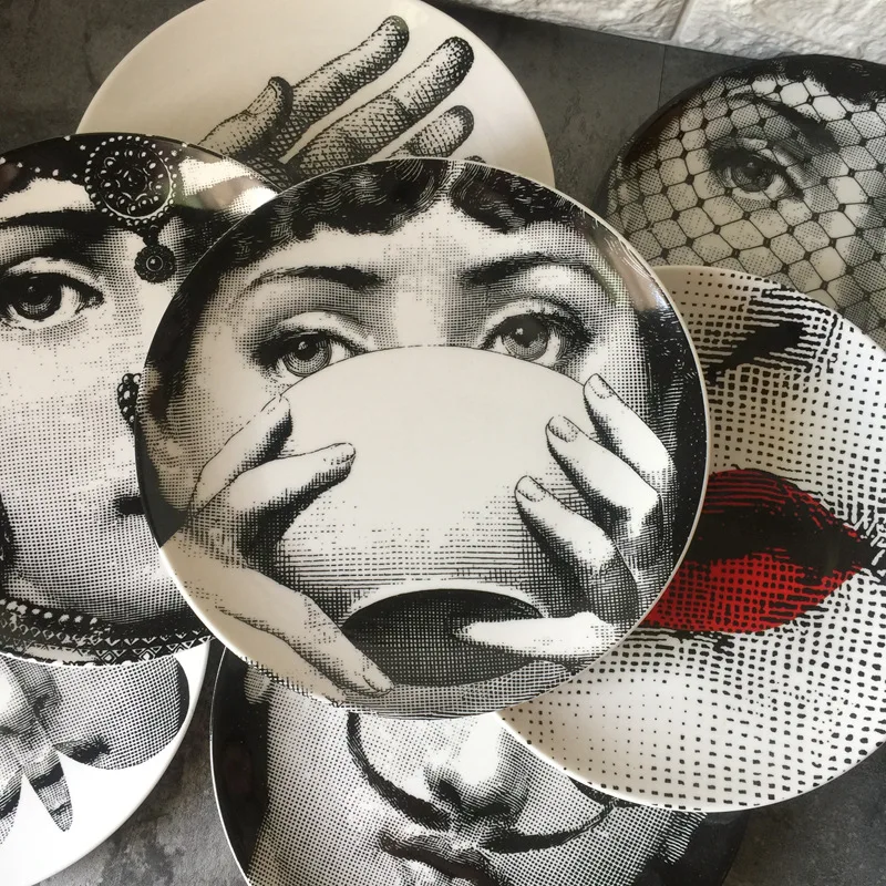 

6/7/8/10/12-inch Face Decoration Hanging Plate Ceramic Art Hanging Plate Wall Decoration Western Food Plate
