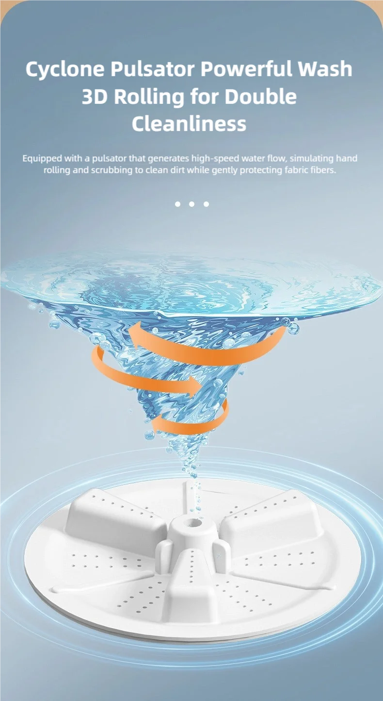 11L Portable Compact Folding Washing Machine With Timed Spin Dry Function For Socks, Underwear, And Lingerie Cleaning