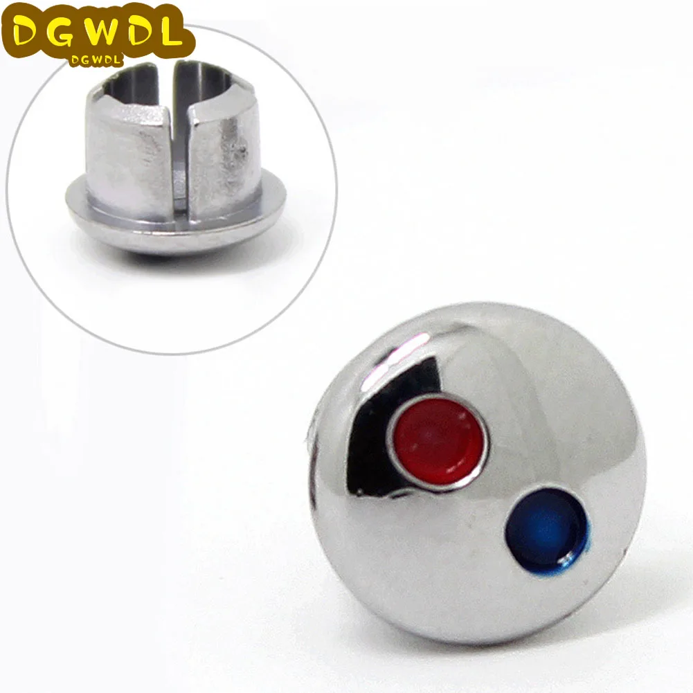 10pcs Faucet Handle Hot Cold Water Sign Red Blue Label Decoration Cover Kitchen Bathroom Mixer Tap Indicate For Faucet Handles