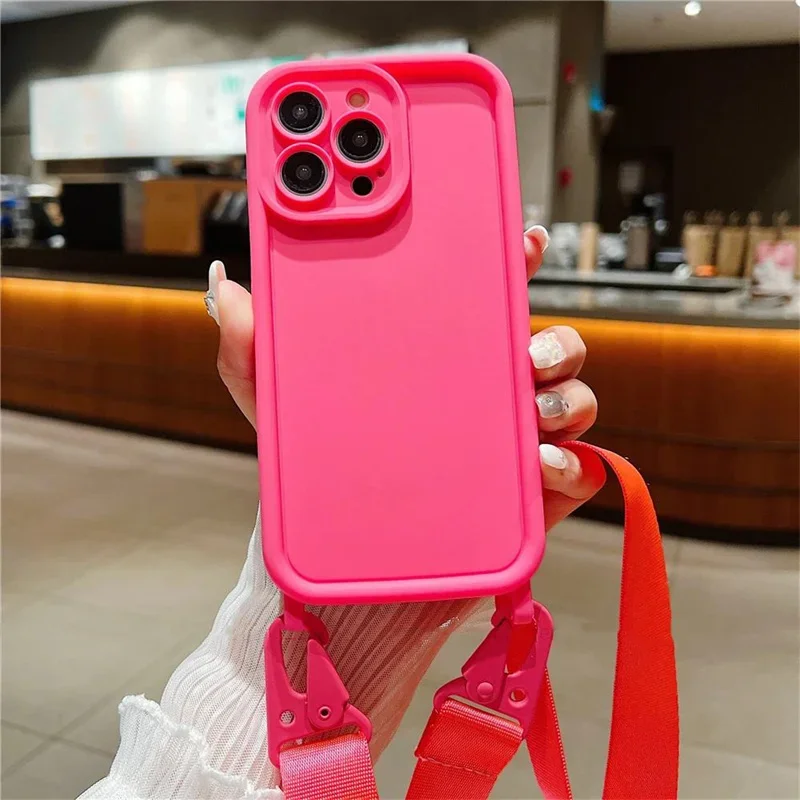 Versatile Crossbody Lanyard Cord Case with Soft TPU Silicone Cover