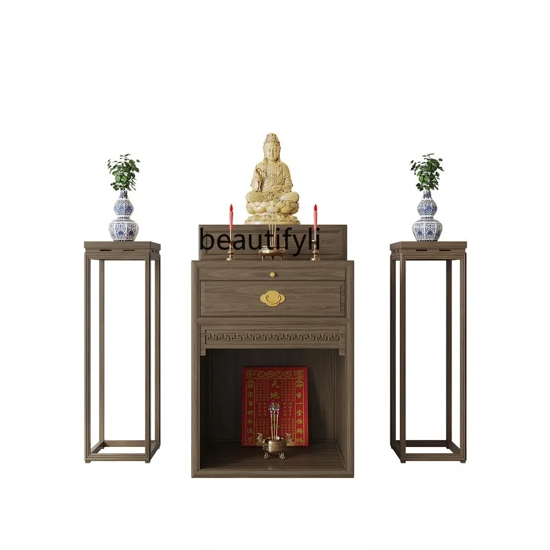 

Altar Incense Burner Table Household Solid Wood Guanyin God of Wealth Buddha Shrine Worship Table Simple Buddha Cabinet