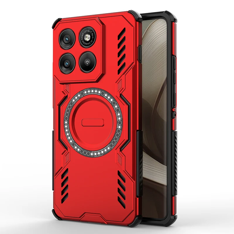 Heat Dissipation Armor Magnetic Phone Case with TPU Frame and Plastic Back Cover