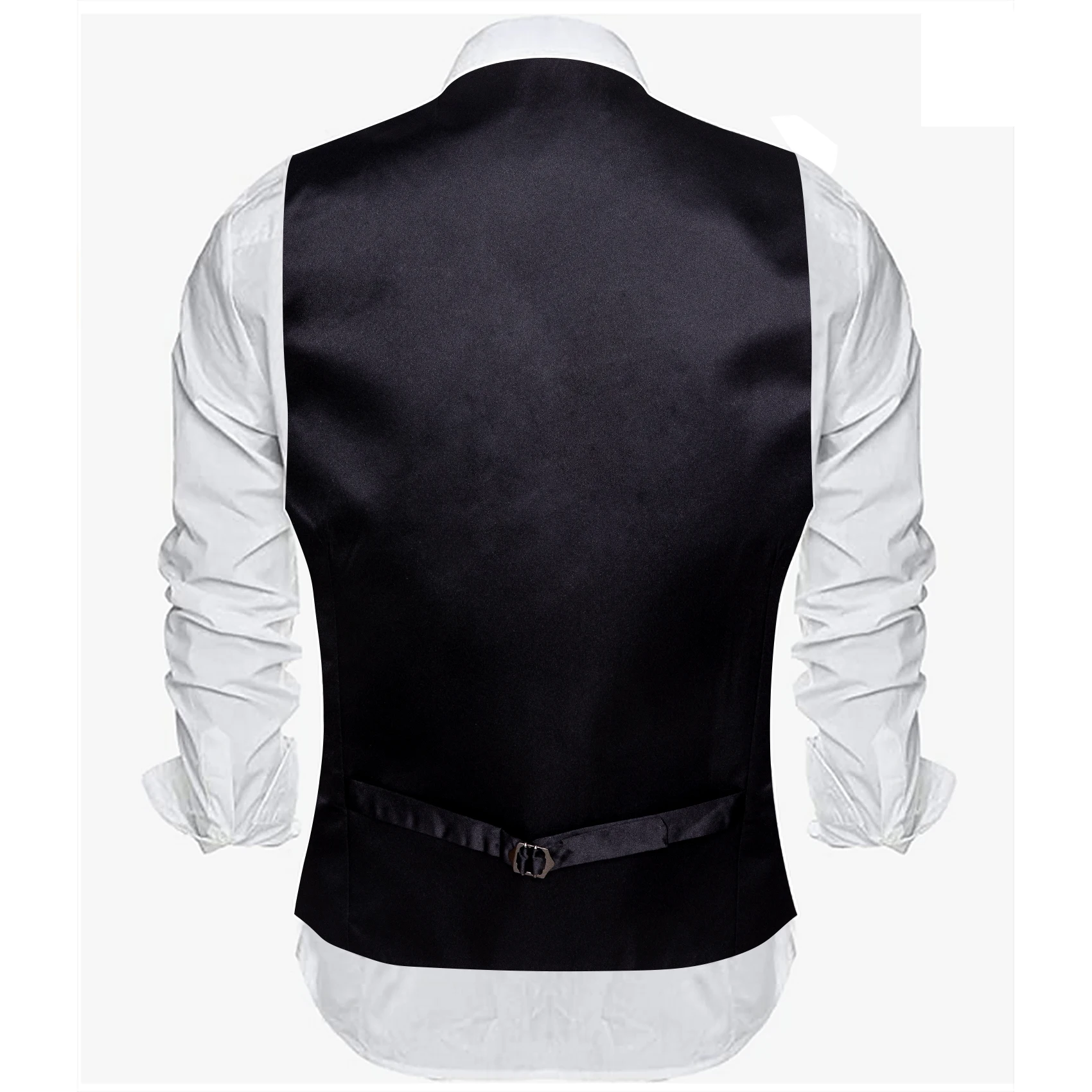 S-5xl 20 Colors Vest for Men Silk Solid Pink Blue Black Red Purple White Khaki Slim Fit Waistcoat Sleeveless Jacket Barry Wang 4