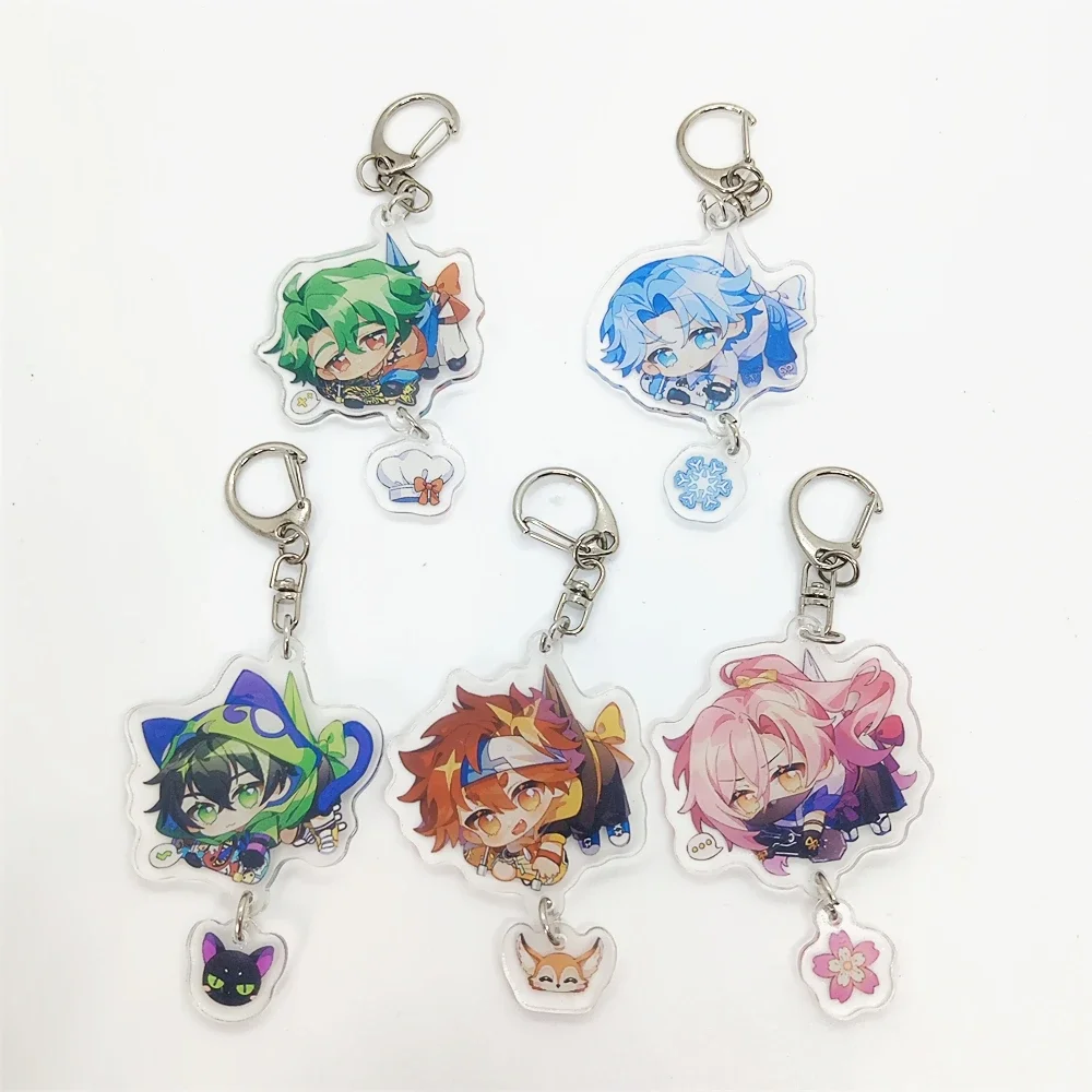 Anime SK8 Figur Schlüsselbund Tasche Anhänger Transparent Acryl Cartoon Charakter Skateboard Schlüssel Kette Ring Schmuck Geschenk