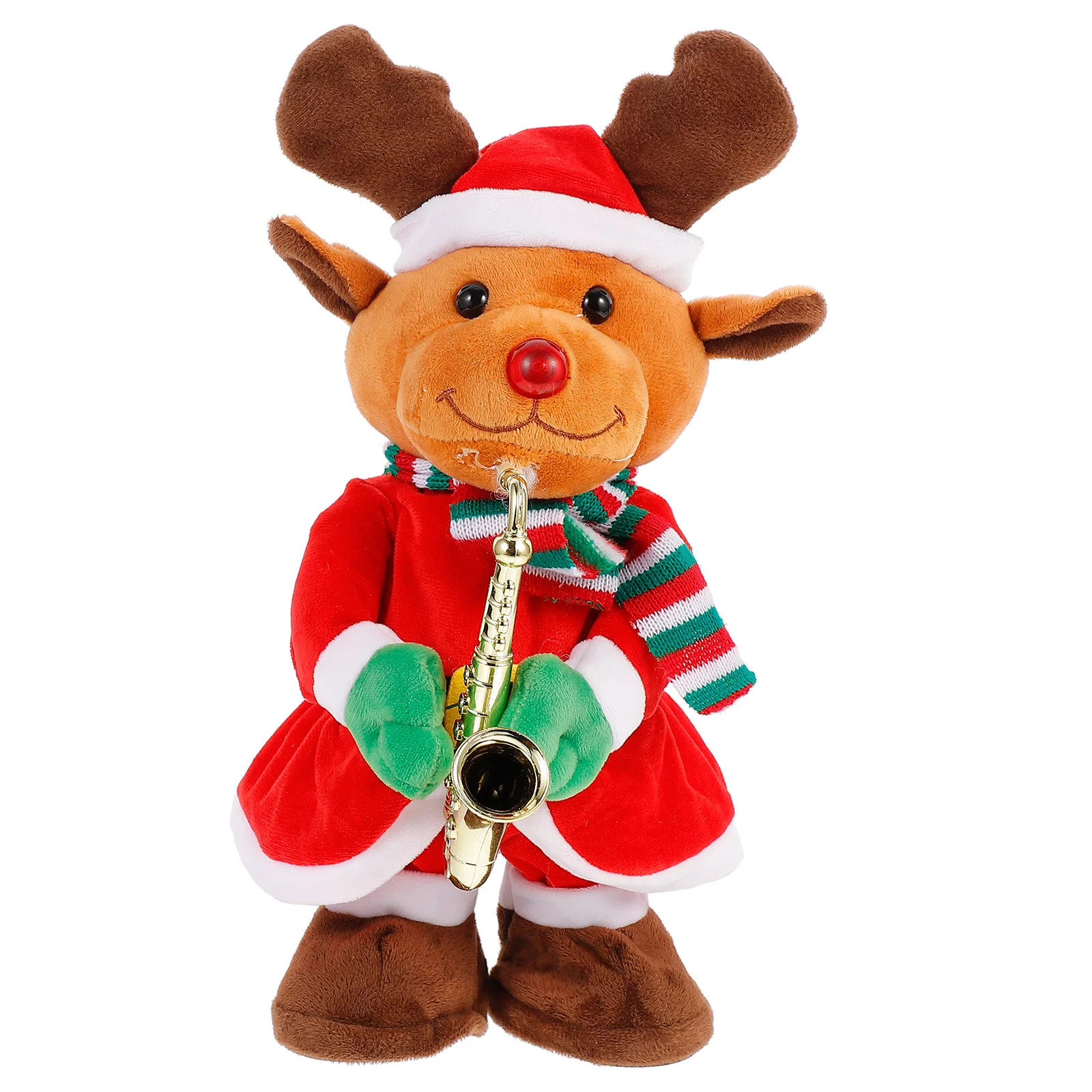 

Plush Christmas Figure Reindeer Singing Dancing Electric Stuffed Standing Reindeer Elk Figurines Funny Gift Christmas Holiday