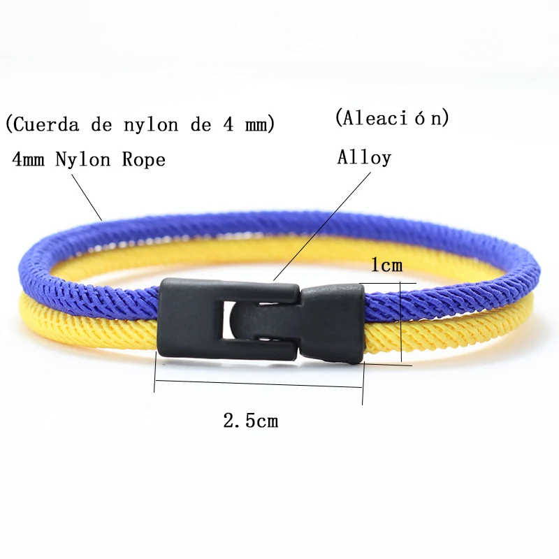 Blue Yellow Rope Bangle Men Viking Pulseira Masculino