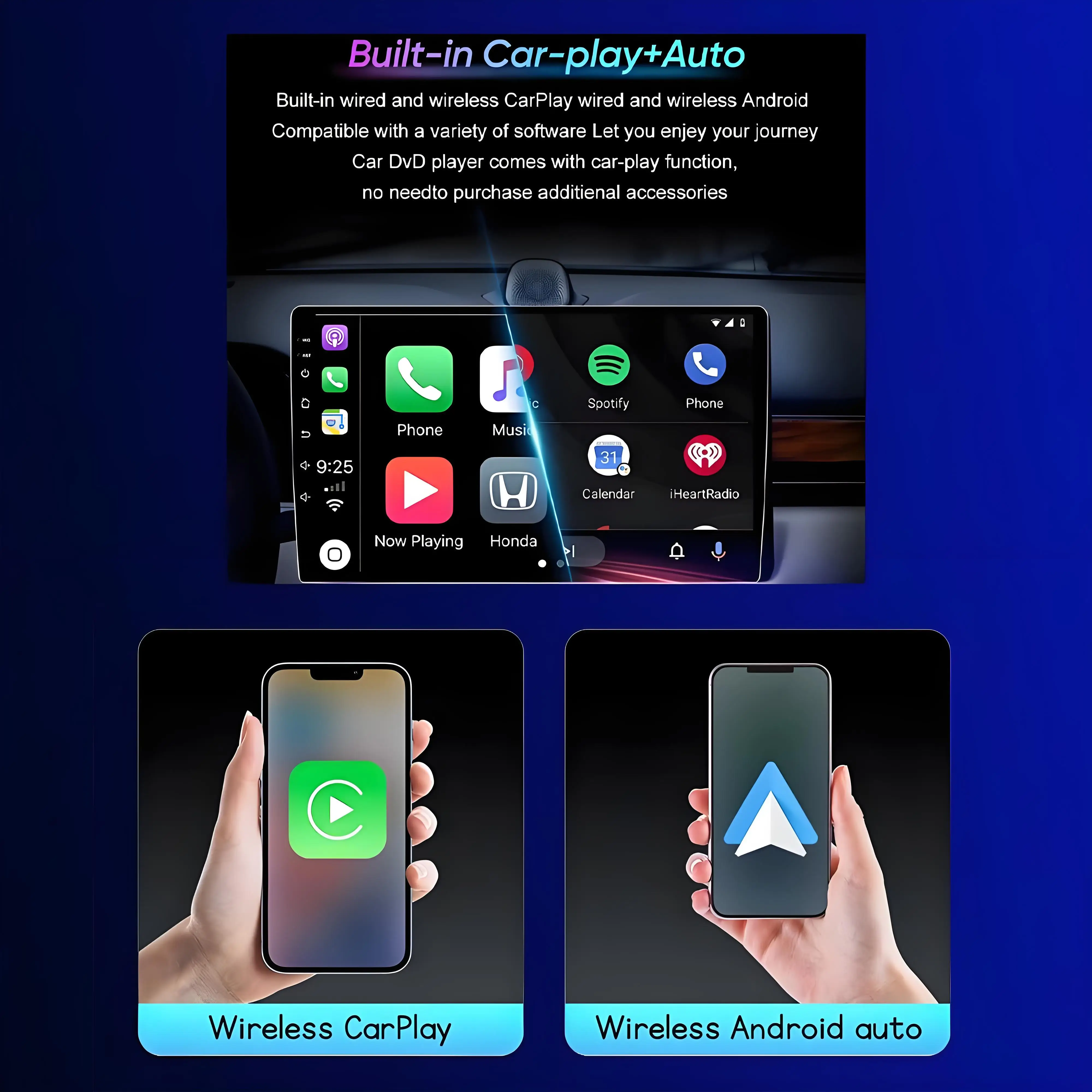 Radio para Auto Android 15 de 7'' para Audi A3 8P 2003 2004 2005 2006-2012, Reproductor Multimedia con GPS, Android Auto, Carplay Inalámbrico y Pantalla Táctil 5
