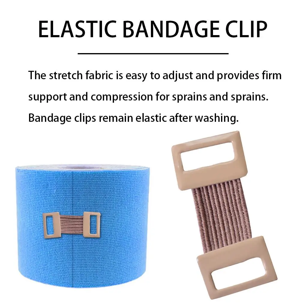 50pcs Bandage Clips Aluminium Bandage Buckle Elastic Rubber Adjustable Tape Clasp