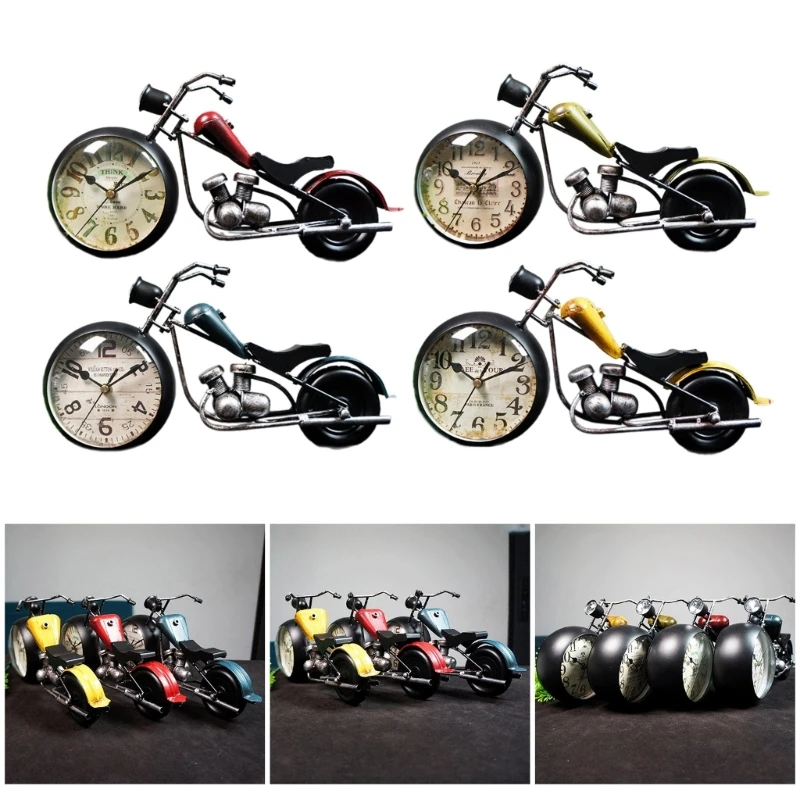 

Ретро антикварные мотоциклетные модели часов, металлическая настольная полка, декоративные часы, железный Художественный орнамент для дома и детской комнаты