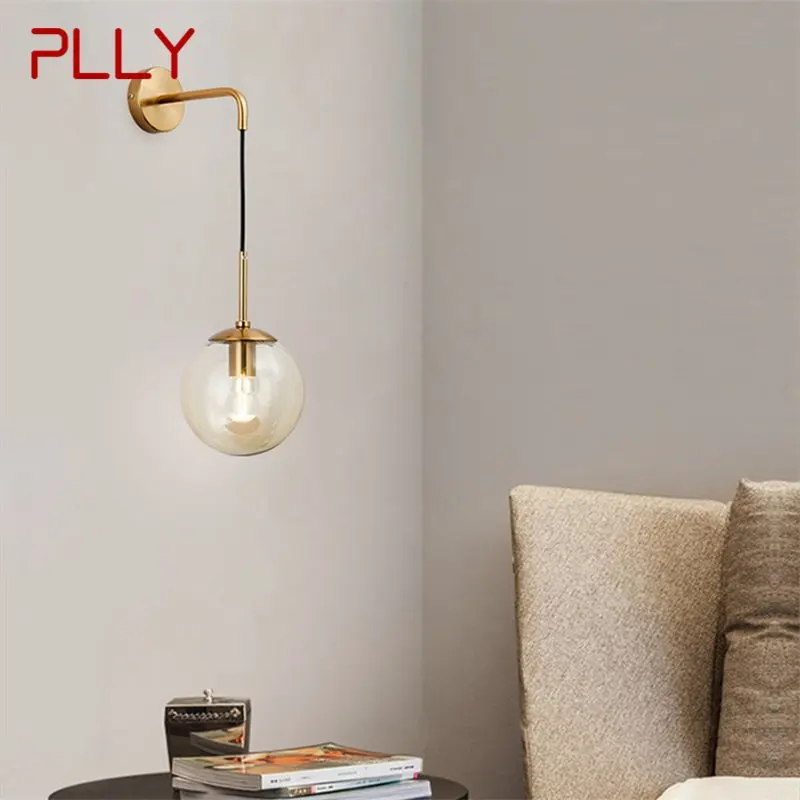 

PLLY Nordic Wall Lamp Sconces Contemporary Light Round Fixtures for Home Indoor Living Room Decoration