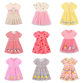Girls Summer Cartoon Mesh Dress 1