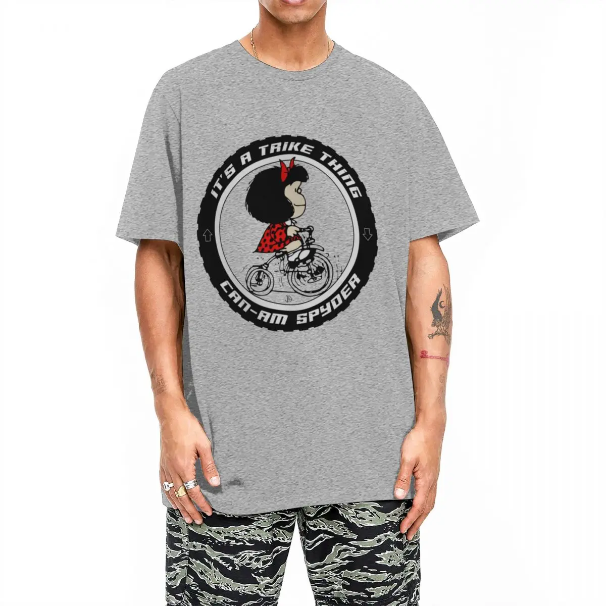 Uomo Donna Mafalda On Trike Magliette Da Bicicletta Abbigliamento T-Shirt In Cotone Abbigliamento T-Shirt Vintage Estate