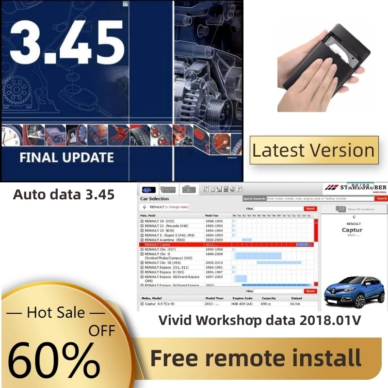 

2024 Hot Sale Car Diagnostics Auto Data 3.45 Vivid Workshop Data Atris Stakis 2018.01V Diagnostic Tool Software Multi-languages