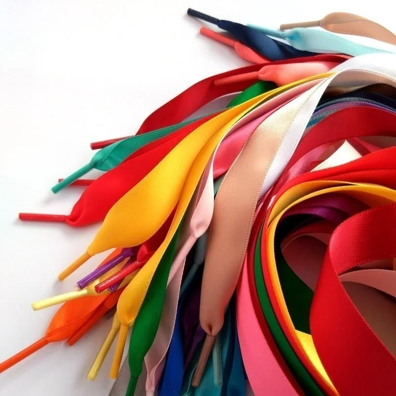 1Pairs Fashion 100CM Flat Silk Ribbon Shoelaces Shoe Laces Sneaker Sport Shoes Lace Shoelaces Shoe Laces Shoe Accessories