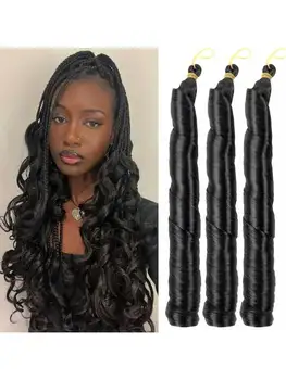 3pcs 22" Pre-Stretched French Curl Braiding Hair Extensions Solid Color Loose Wave Synthetic Crochet Braids for Women Girls 1