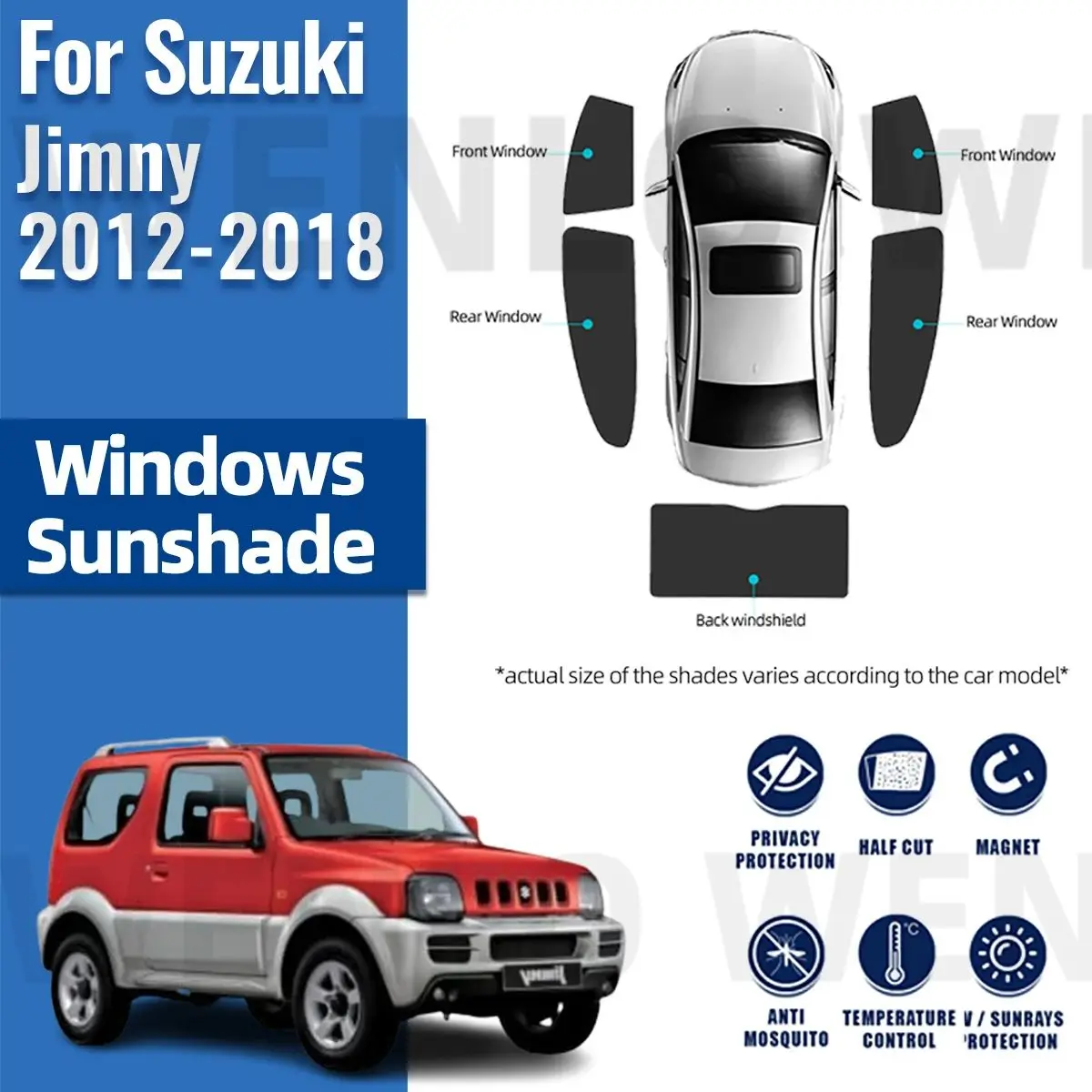 

For Suzuki Jimny 2012-2018 Car Sunshade Shield Magnetic Front Windshield Frame Curtain Rear Side Window Sun Shades Visor