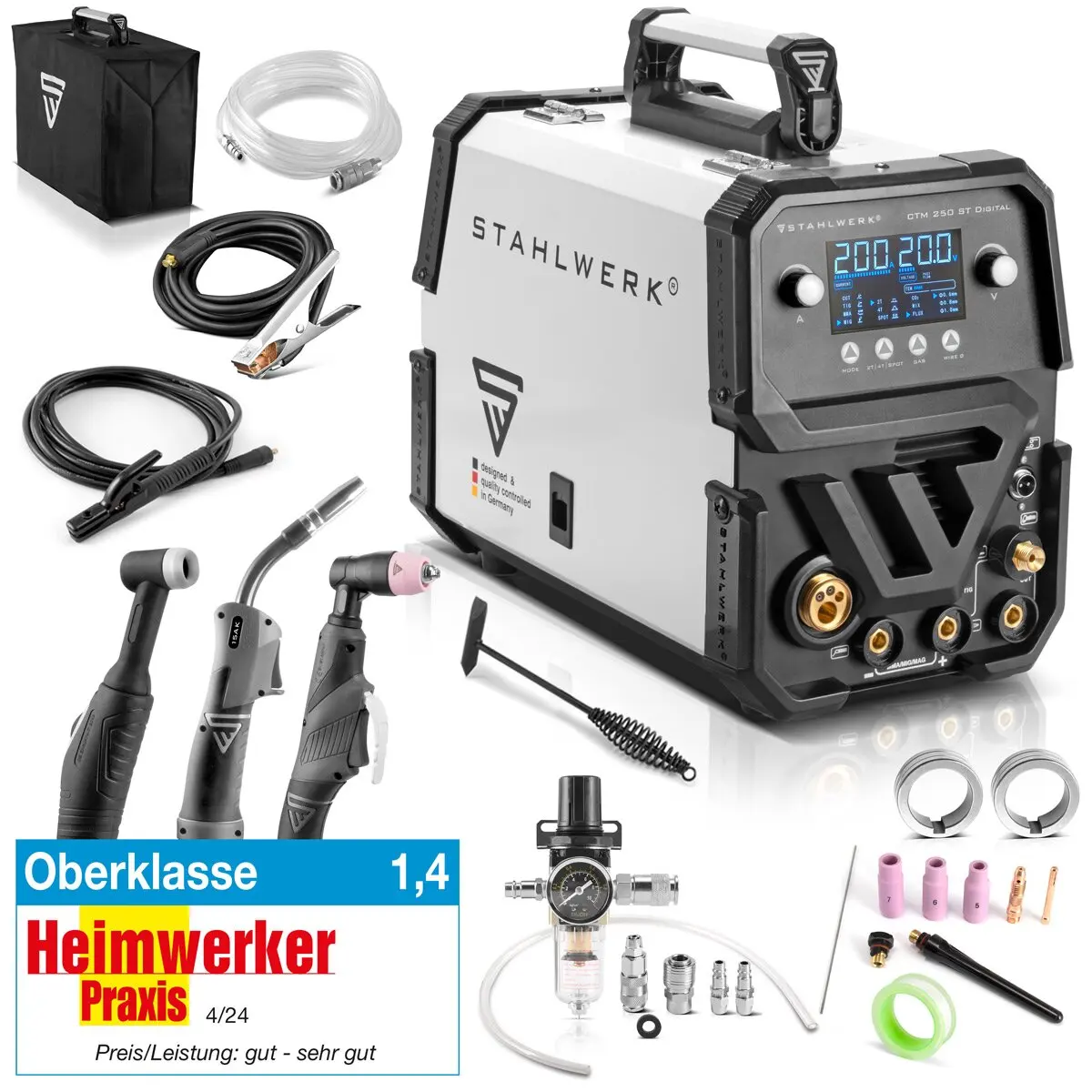 Stahlwerk CTM250 6-in-1 Laser Welding Machine 200A Current 5kg MIG CO2 Plasma Cutter MMA MIG Gasless Tig Welder 220V New