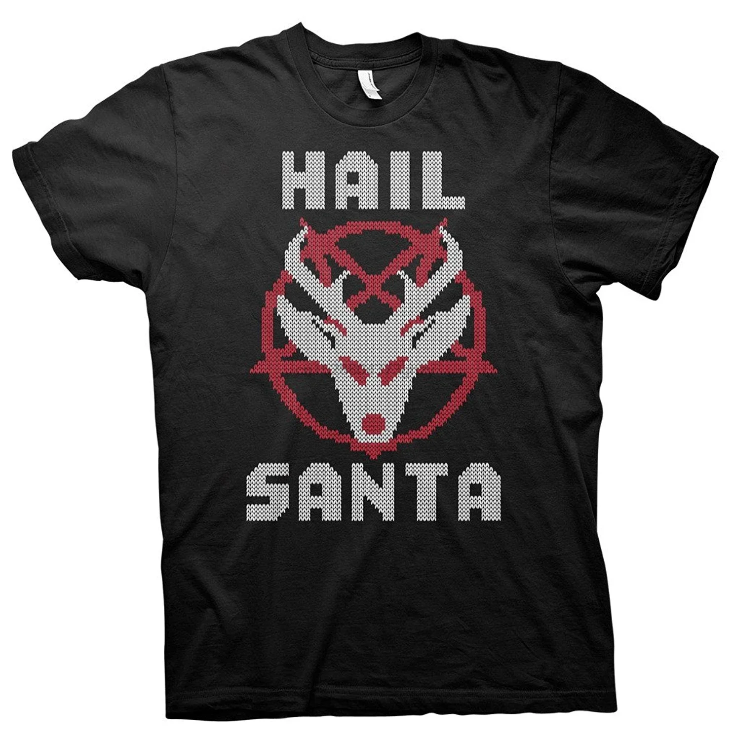 

Hail Santa. Funny Atheist Anti-Christian Christmas Holiday T-Shirt 100% Cotton O-Neck Summer Short Sleeve Casual Mens T-shirt