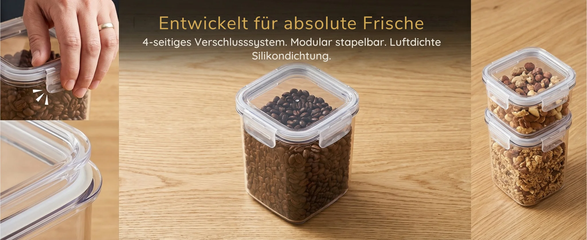 Vorratsdosen mit Deckel Luftdicht 25er Set, Stapelbare Aufbewahrungsbox Küche für Mehl, Spaghetti & Müsli, BPA-Freie Plastikbehälter für Apothekerschrank & Vorratskammer (0.8L bis 2.8L) – Detail 3