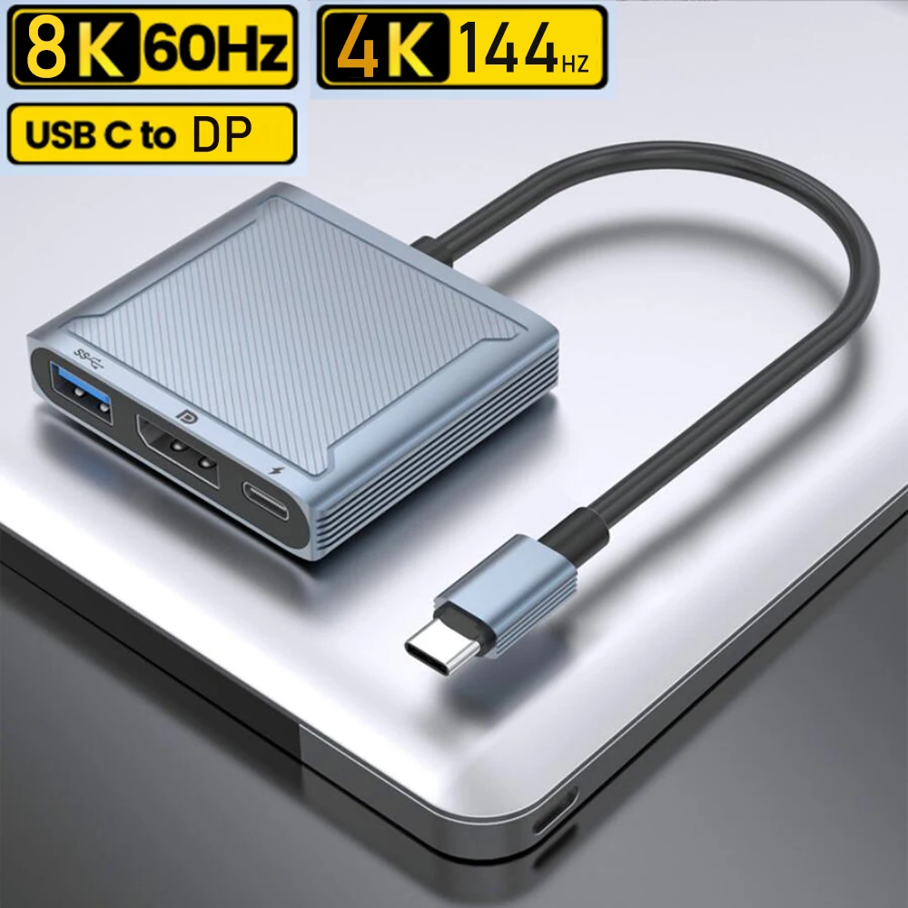 Usb c a displayport 1 4 dock 8k 3 en 1 thunderbolt 3 tipo c a
