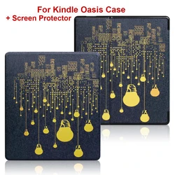Premium PU Leather Book Cover with Screen Protector and Auto Sleep/Wake Function - Kindle oasis 7inch (City light)