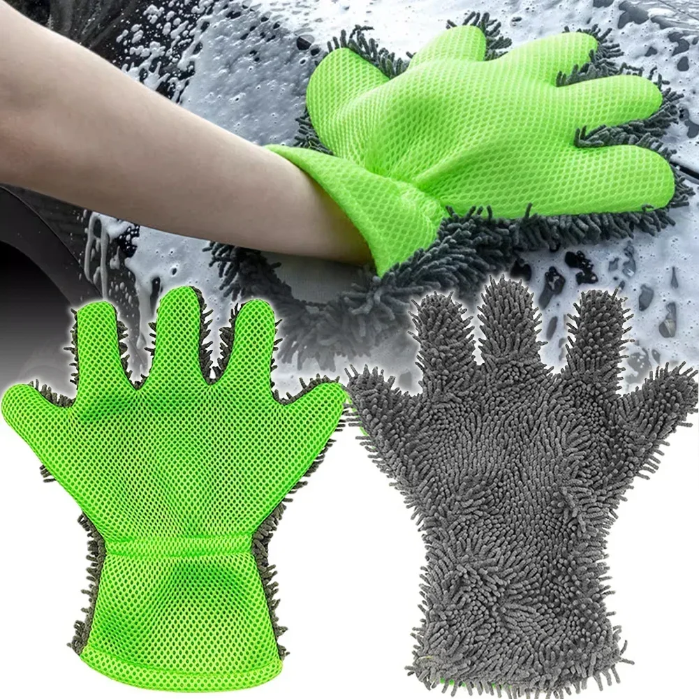 Car Wash Gloves Care Cleaning Washing Brush Microfiber Coral Velvet Chenille Pad For Vehicle Cleaning Tool car cleaning gloves microfiber car mitt microfiber cleaning gloves microfiber washing gloves microfiber gloves