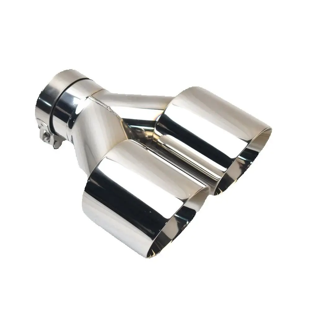 Stainless steel skew double steel Universal DUAL Automobile exhaust ...