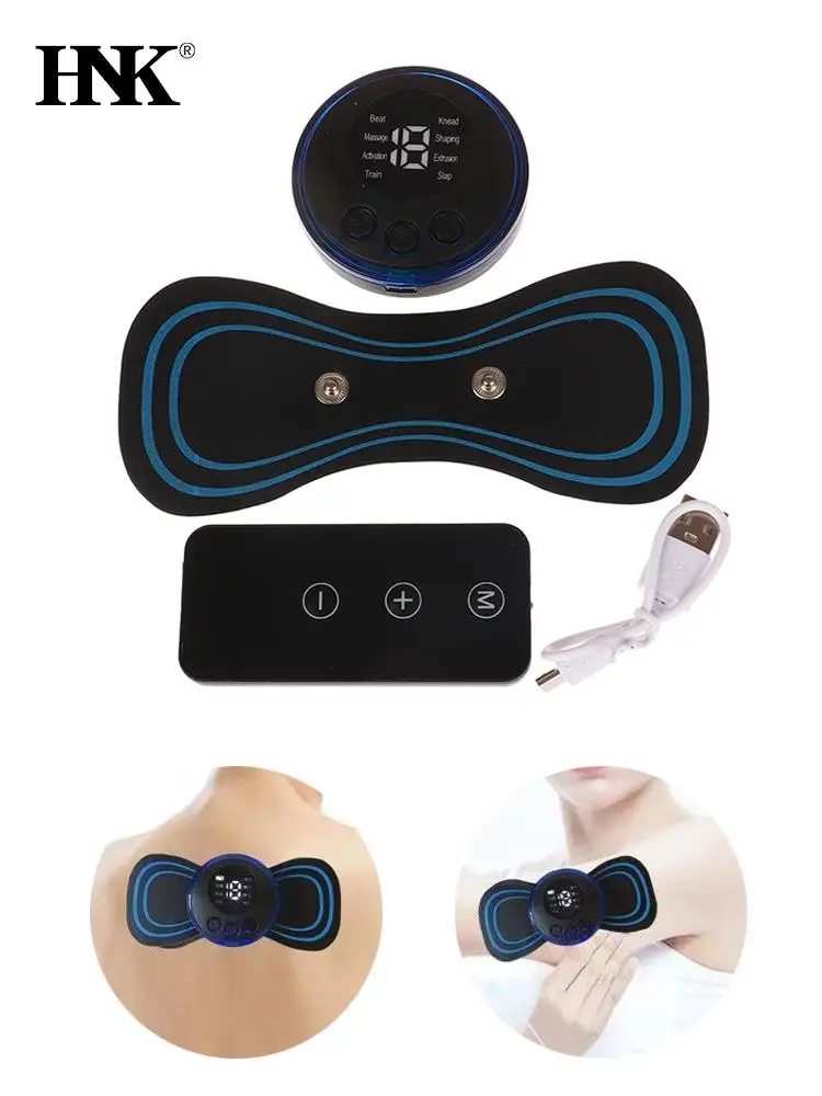 

Mini Portable Rechargeable Remote Control Massage Sticker Electric Pulse Neck Massager Cervical Back Muscle Shoulder Leg Body