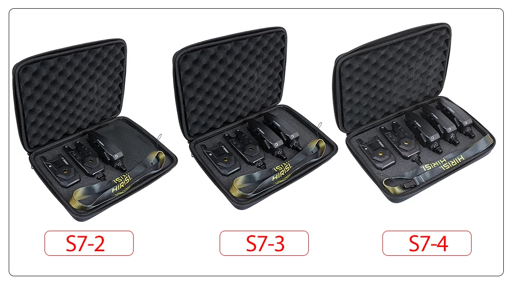 Hirisi Drahtlose Karpfen Angeln Alarm Set Wasserdichte Biss Alarm Anzeige Karpfen Angeln Tackle Set S7 Angeln Zubehör 1 + 4 – Detail 2