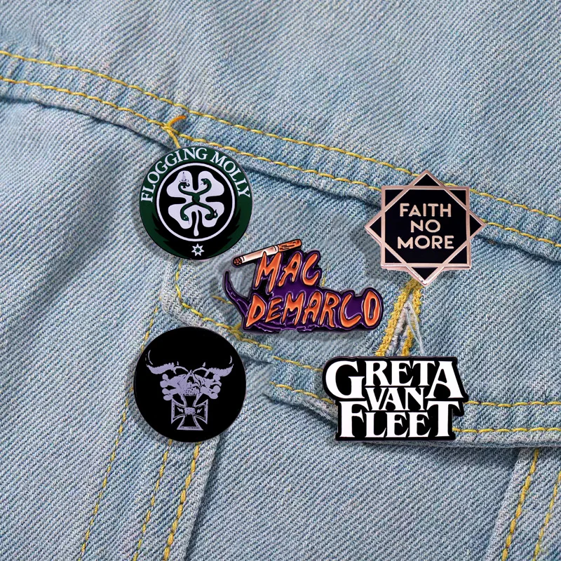 Rock Band Enamel Pin Music Album Punk Badge Brooch Fan Collection Jewelry Gift Clothing Bag Accessories enamel pins,pin brooches,clothing brooch,enamel brooches