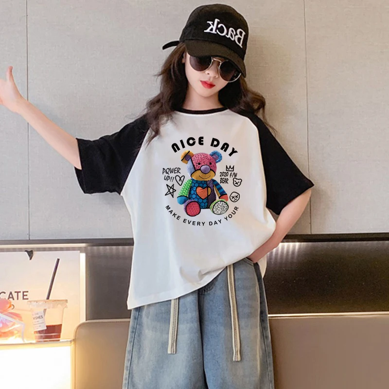 Summer Kids Clothes Streetwear Japan Style Cartoon Print T Shirt Short Sleeve Tops Tees Boys Clothes 100%Cotton Children Tees
