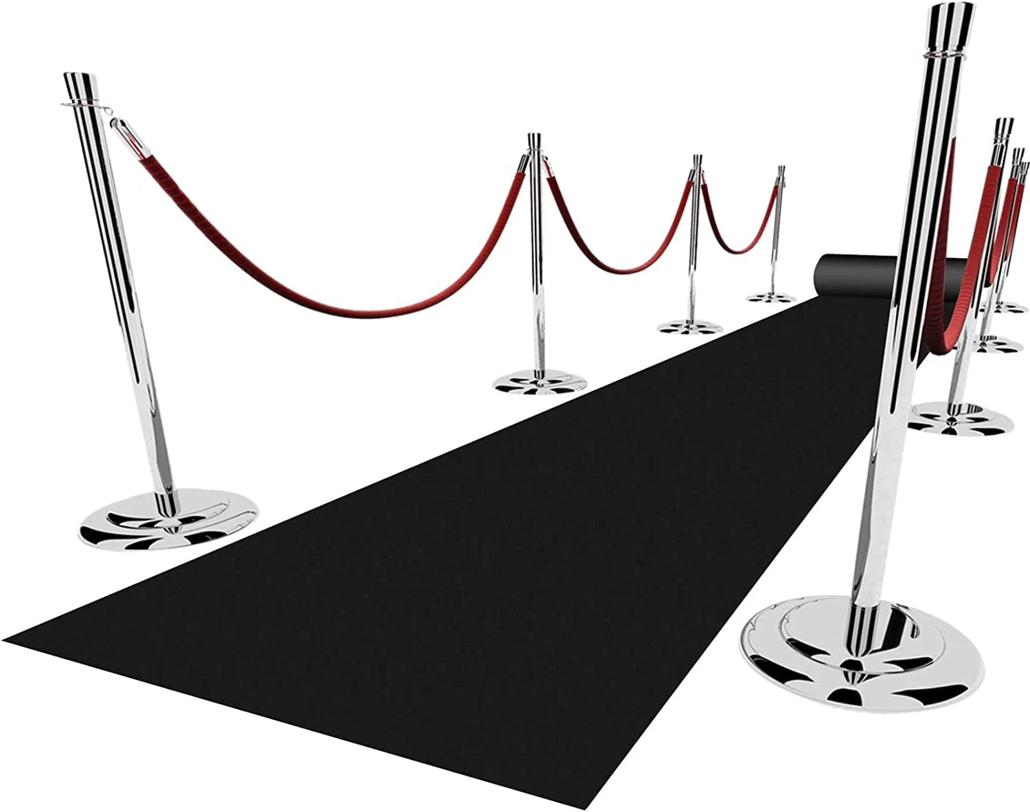 Anti Slip Black Aisle Carpet, Wedding Ceremony, Banquet Party Decoration, Church Black Carpet, Store Opening Welcome