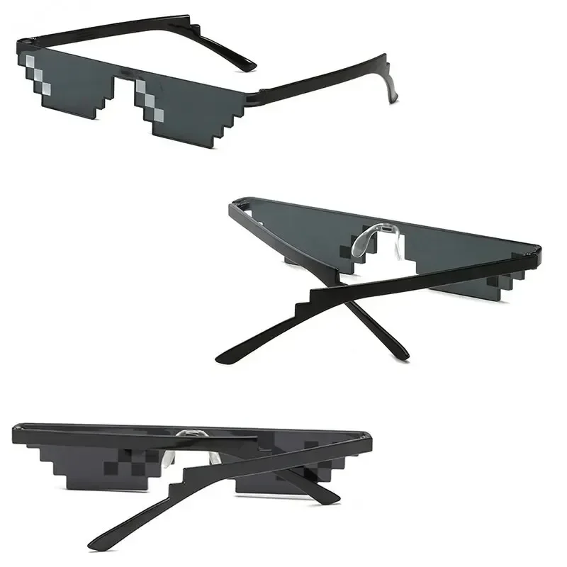 1/2/3/6Pcs Mosaic Sunglasses Cool Party Vintage Shades Eyewear For Men Pixelated Sunglasses Funny Women Glasses