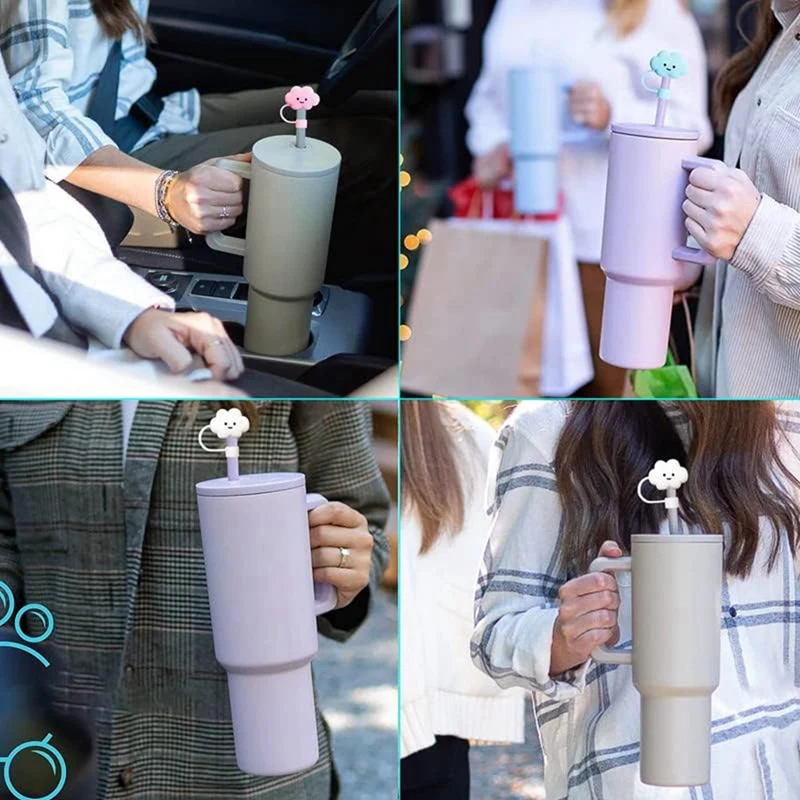 3 Piece 30&40Oz Tumbler Straw Cover White & Pink & Blue 8Mm Cloud Shape  Straw Covers Cap Straw Protectors - AliExpress