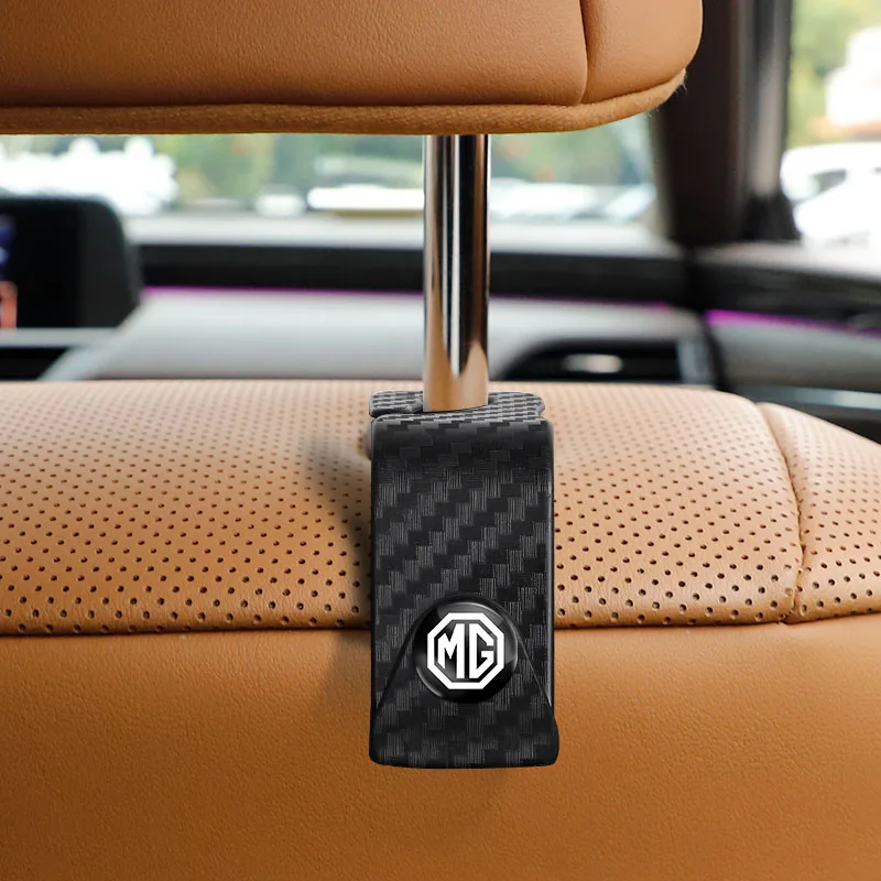 모리스 가라지 MG 사이버스터 MG3 MG5 MG7 MG6 ZS ES5 ONE HS MG4 EV 사이버 X용 카본 파이버 차량 시트 훅 2개