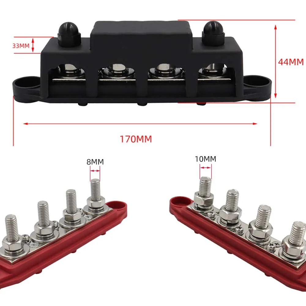 Universal Car Power Distribution Block 12V 250A Bus Bar Terminal Block 3/8\