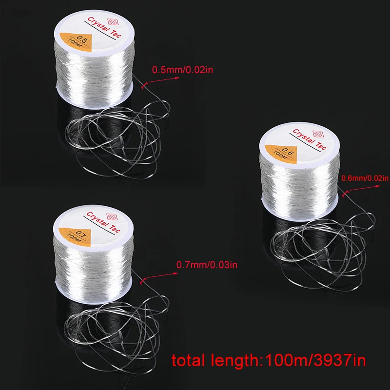 05-0.7mm Elastic Cord String Transparent Crystal Jewelry Cord Beading String Diy Making Bracelet Necklace Beaded Accessories