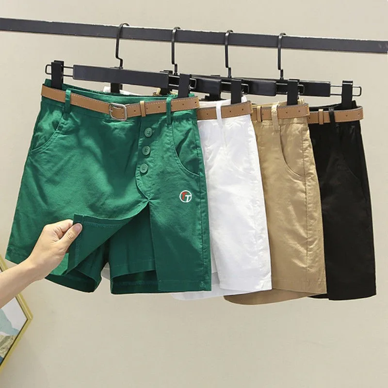 

Summer Women Golf Pant Skirt High Waist Sport Golf Shorts Loose A-line Skirt Wide-leg Pants Safety Pants Ladies Golf Wear Skirt
