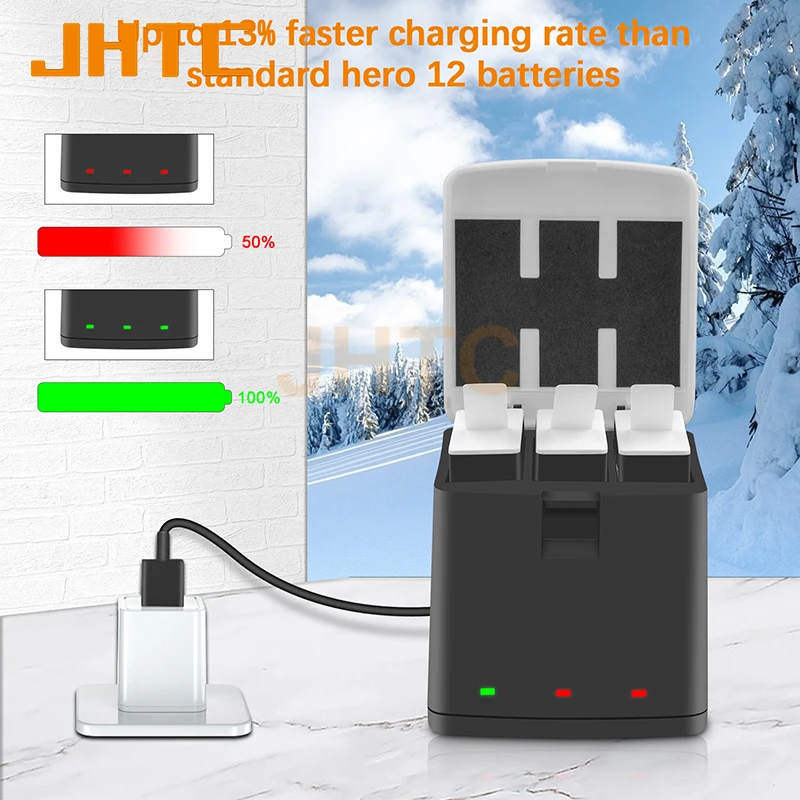 Lot Batteries et Chargeur pour GoPro Hero 9/10/11 - Autonomie Prolongée