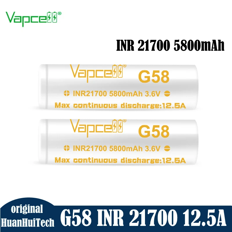 

Высококачественный оригинальный аккумулятор Vpcell G58 INR 21700 5800 мач 3,6 а 21700 в емкость перезаряжаемые батареи для игрушечной камеры