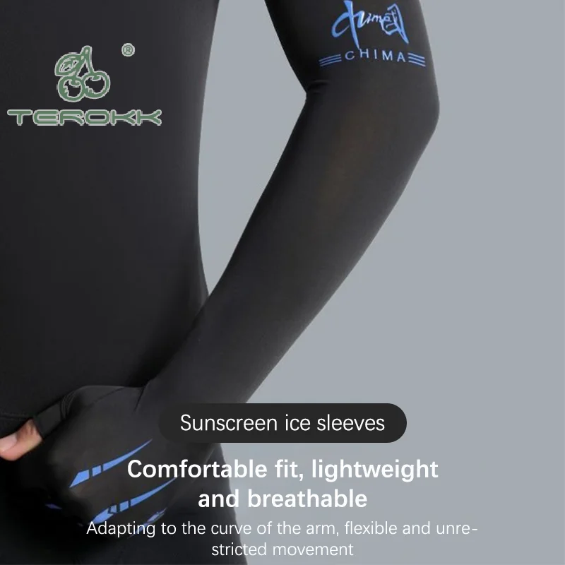 1pair Men\'s Fishing Sunscreen Arm Sleeve Summer Ice Silk Elastic UV Protection Sleeves Gloves Outdoor Cycling Sleeves
