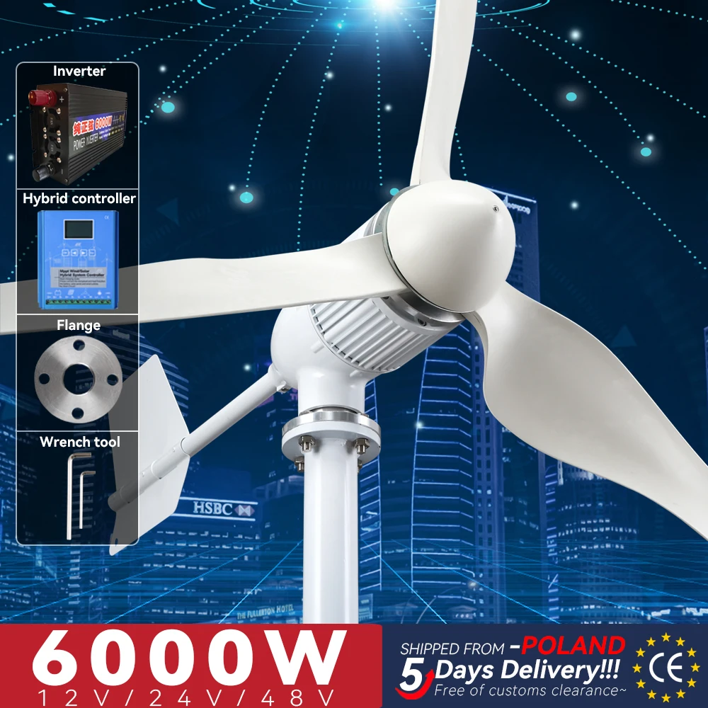 Éolienne VERTICALE 24V 400W + régulateur externe